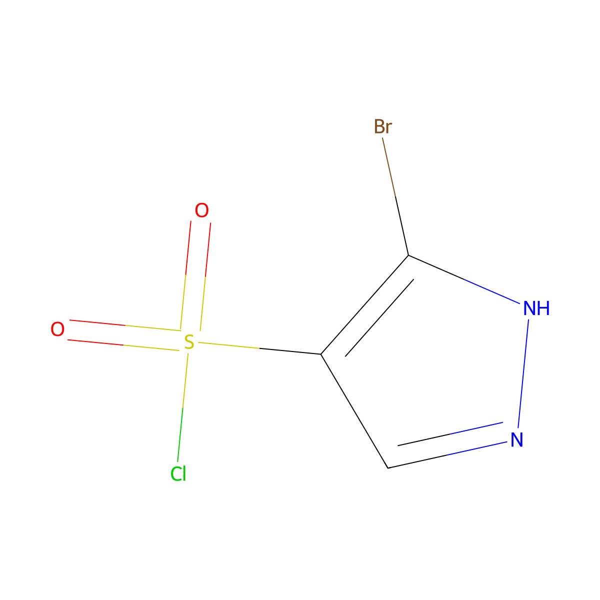 3-bromo-1H-pyrazole-4-sulfonyl chloride molecular structure, CAS 1909306-43-9