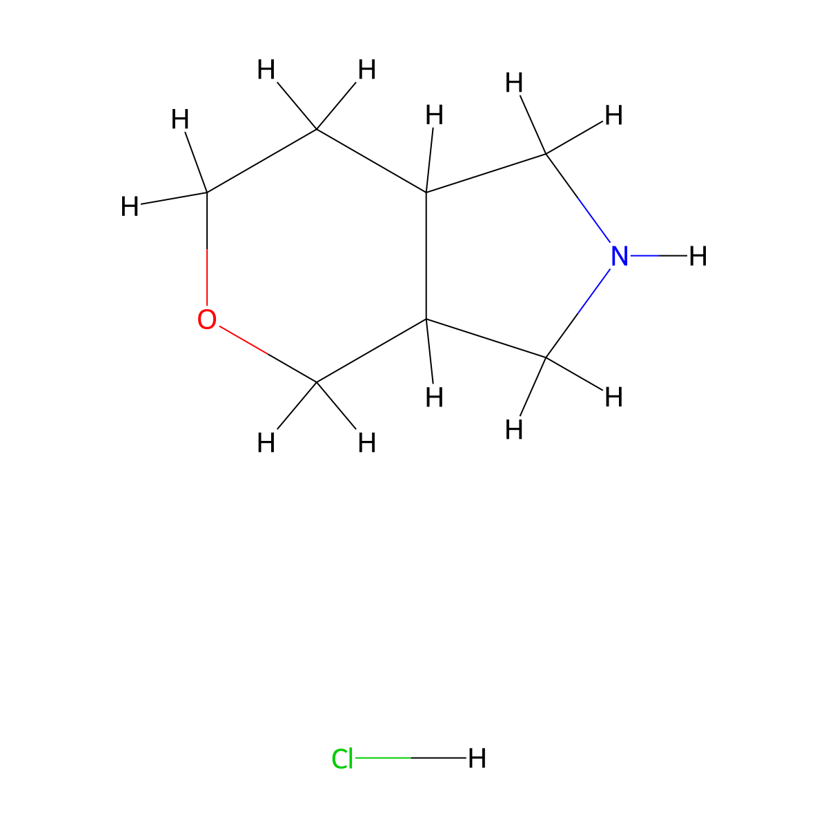 Octahydropyrano[3,4-c]pyrrole hydrochloride molecular structure, CAS 1909306-44-0