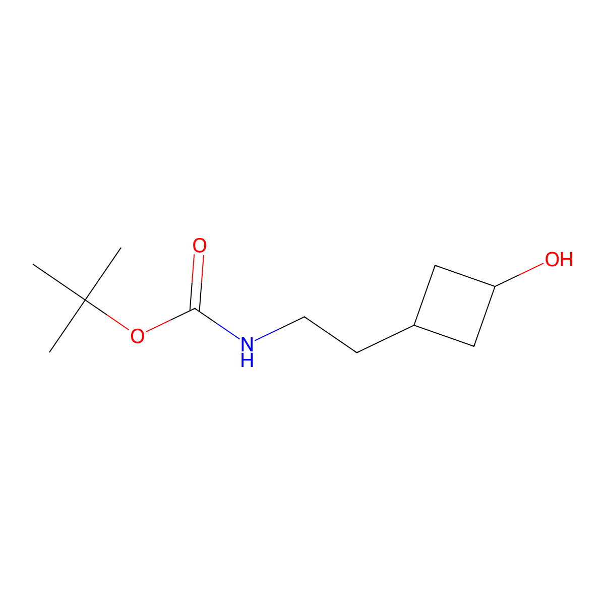 tert-butyl N-(2-(3-hydroxycyclobutyl)ethyl)carbamate molecular structure, CAS 1909306-47-3