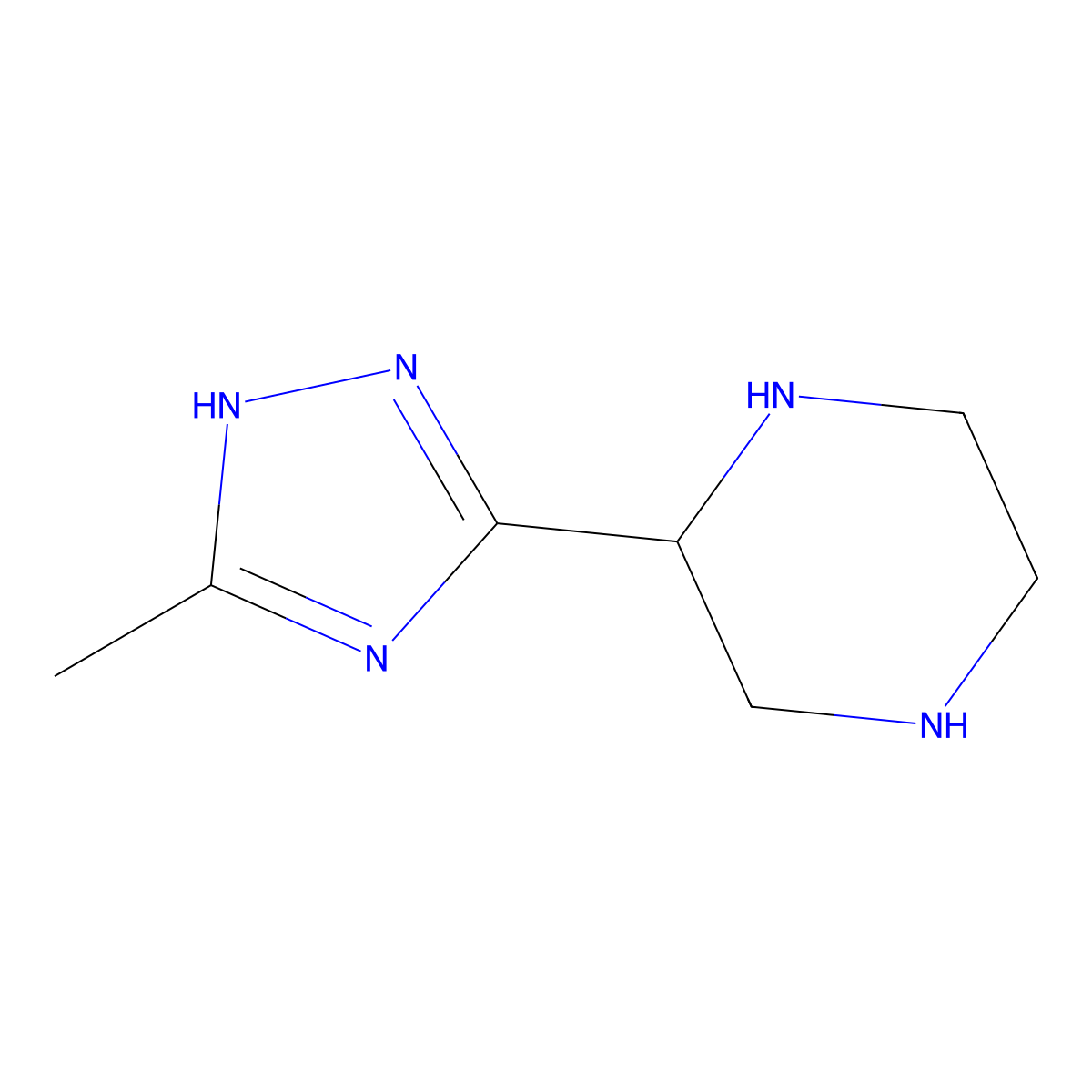 2-(3-Methyl-1H-1,2,4-triazol-5-yl)piperazine molecular structure, CAS 1909306-49-5