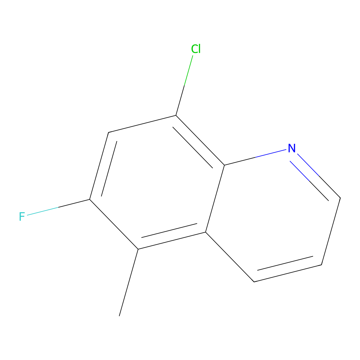 8-Chloro-6-fluoro-5-methylquinoline molecular structure, CAS 1909306-55-3