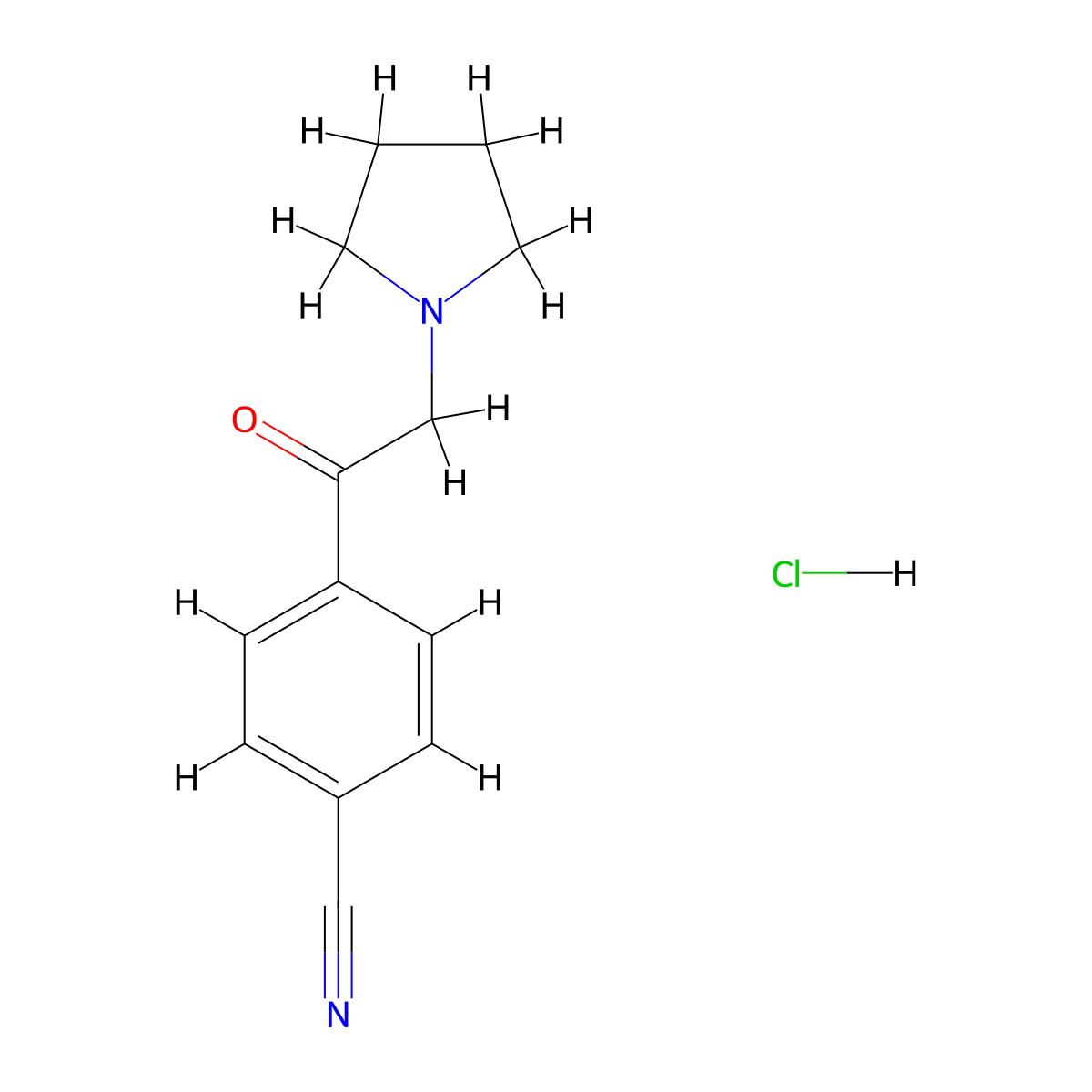 4-[2-(Pyrrolidin-1-yl)acetyl]benzonitrile hydrochloride molecular structure, CAS 1909306-57-5