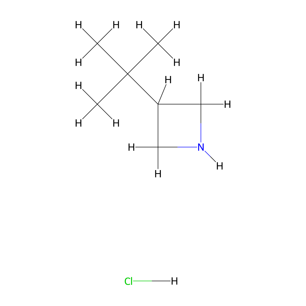 3-Tert-butylazetidine hydrochloride molecular structure, CAS 1909306-58-6