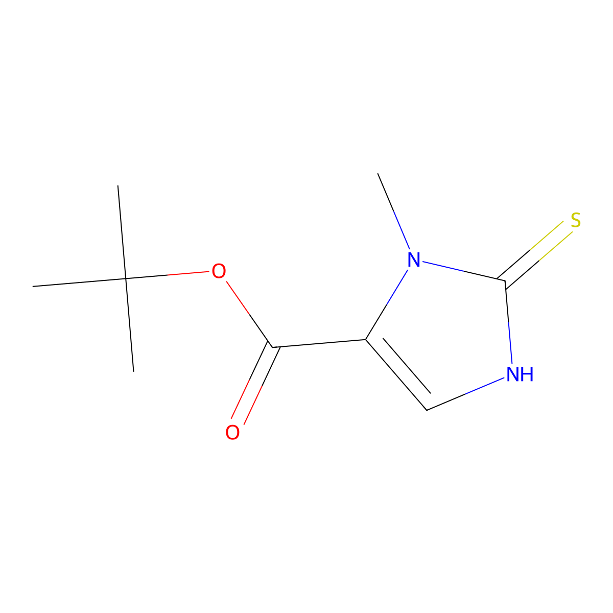 tert-butyl 3-methyl-2-sulfanylidene-2,3-dihydro-1H-imidazole-4-carboxylate molecular structure, CAS 1909306-60-0