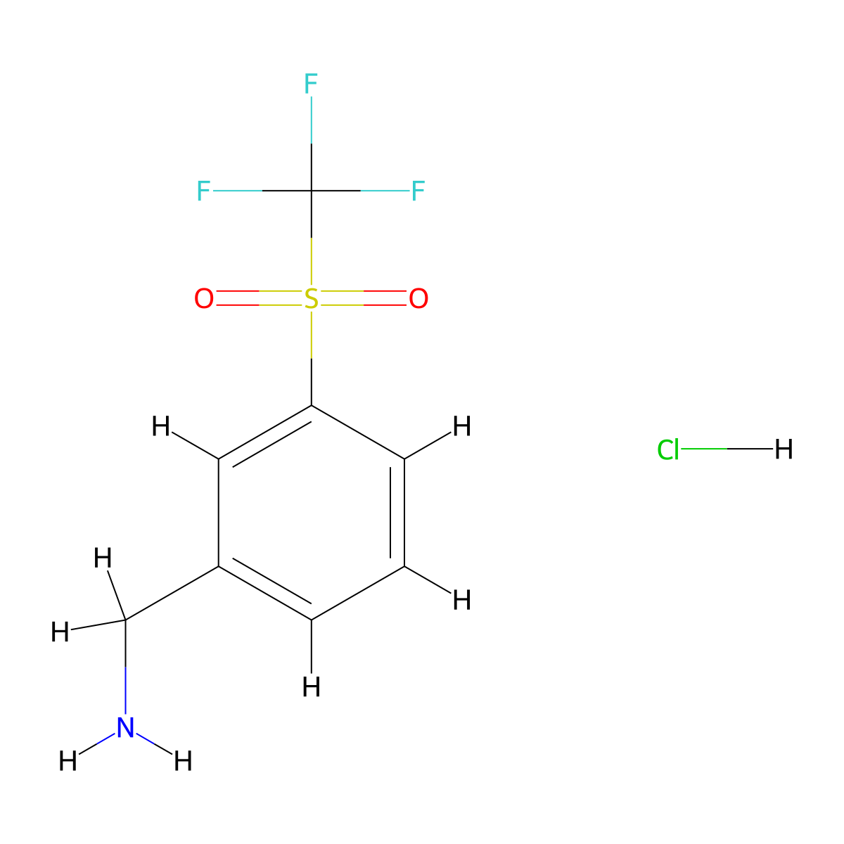 (3-Trifluoromethanesulfonylphenyl)methanamine hydrochloride molecular structure, CAS 1909306-62-2