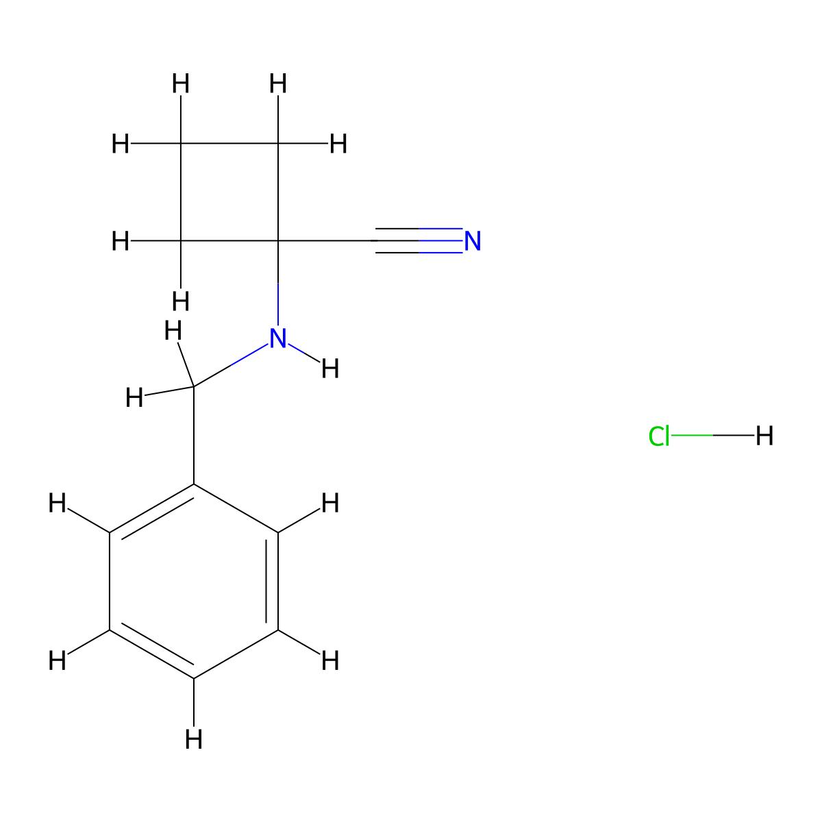 1-(Benzylamino)cyclobutane-1-carbonitrile hydrochloride molecular structure, CAS 1909306-63-3