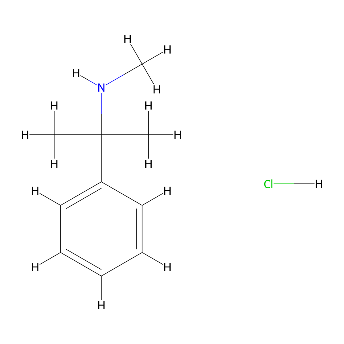 Methyl(2-phenylpropan-2-yl)amine hydrochloride molecular structure, CAS 1909306-64-4