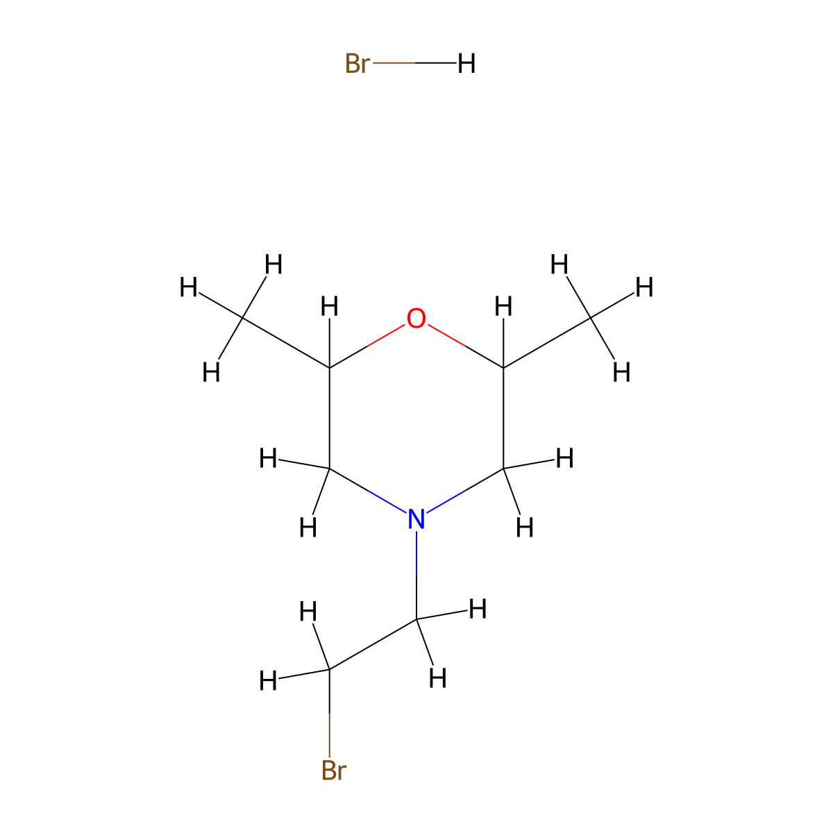 4-(2-Bromoethyl)-2,6-dimethylmorpholine hydrobromide molecular structure, CAS 1909306-65-5