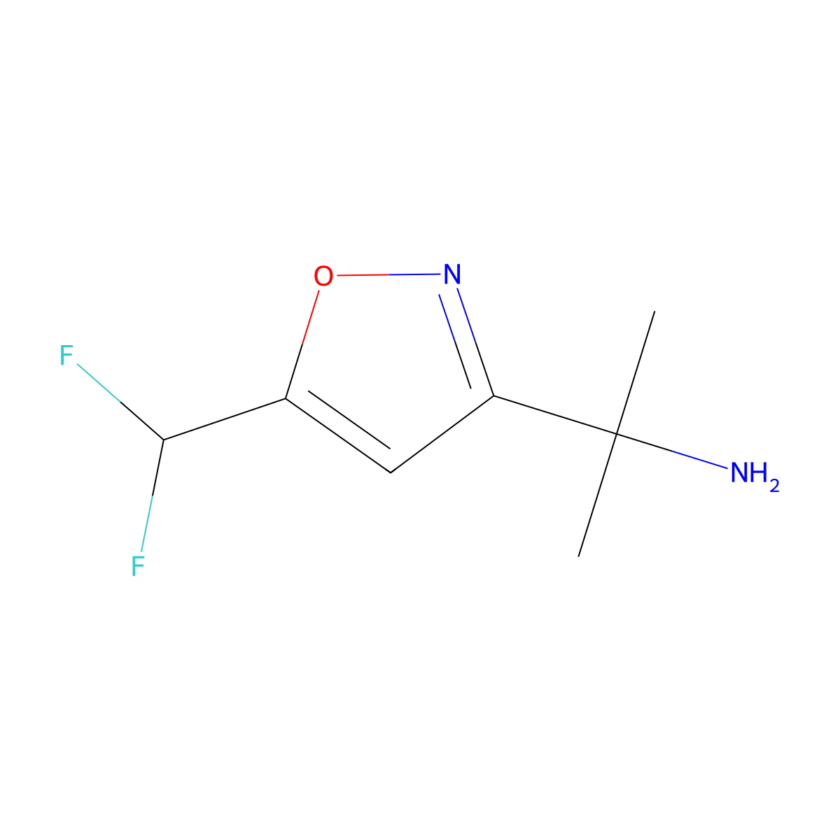2-[5-(Difluoromethyl)-1,2-oxazol-3-yl]propan-2-amine molecular structure, CAS 1909308-35-5