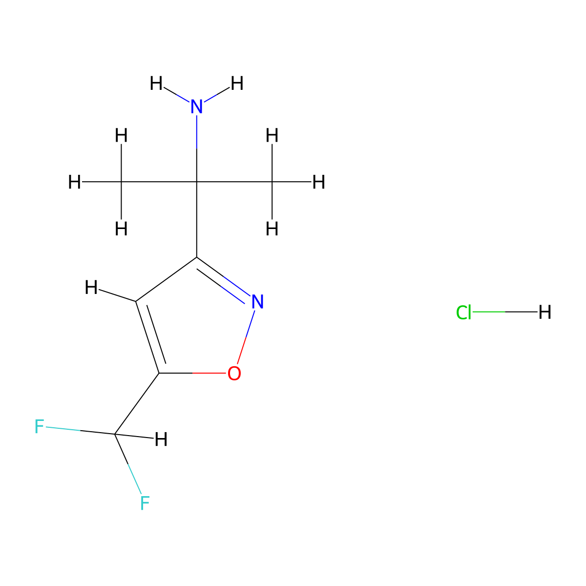 2-[5-(Difluoromethyl)-1,2-oxazol-3-yl]propan-2-amine hydrochloride molecular structure, CAS 1909308-36-6