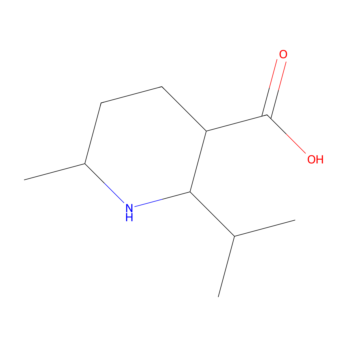 6-Methyl-2-(propan-2-yl)piperidine-3-carboxylic acid molecular structure, CAS 1909308-37-7