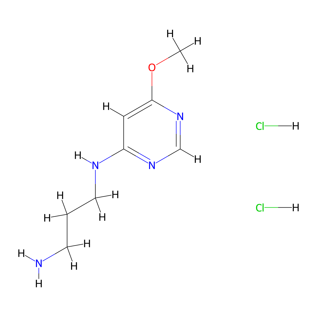 N1-(6-methoxypyrimidin-4-yl)propane-1,3-diamine dihydrochloride molecular structure, CAS 1909308-40-2
