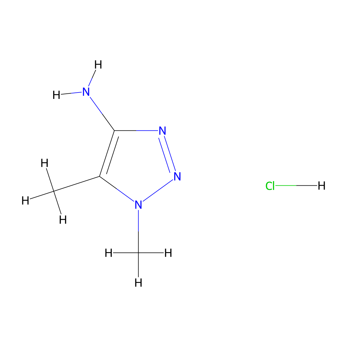dimethyl-1H-1,2,3-triazol-4-amine hydrochloride molecular structure, CAS 1909308-42-4