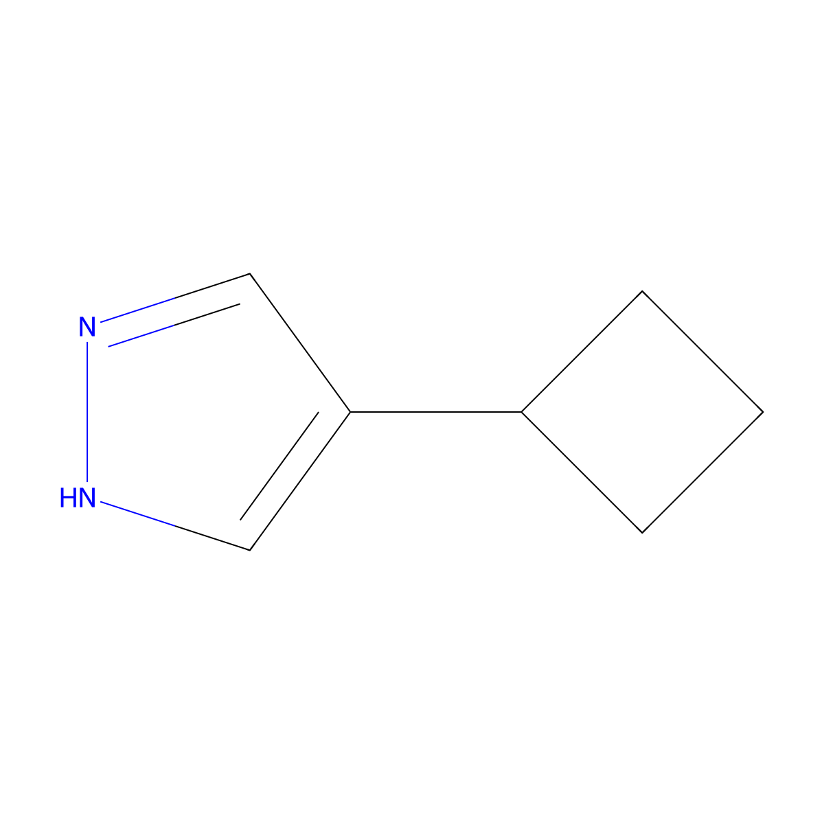 4-cyclobutyl-1H-pyrazole molecular structure, CAS 1909308-43-5