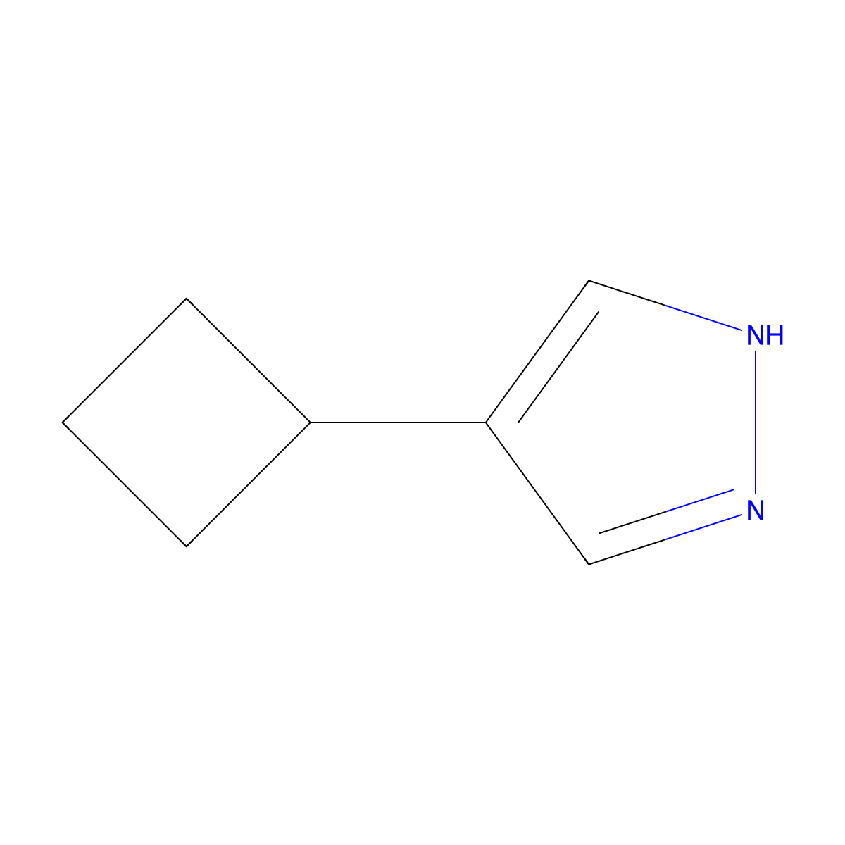 4-cyclobutyl-1H-pyrazole molecular structure, CAS 1909308-43-5