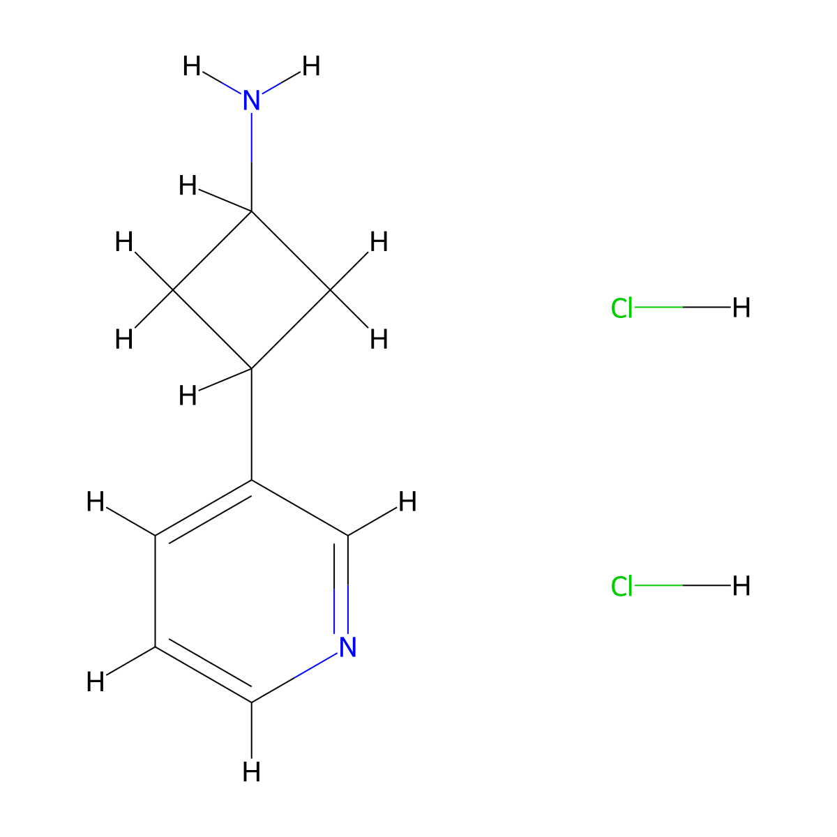 [3-(3-Pyridinyl)cyclobutyl]amine dihydrochloride molecular structure, CAS 1909308-44-6