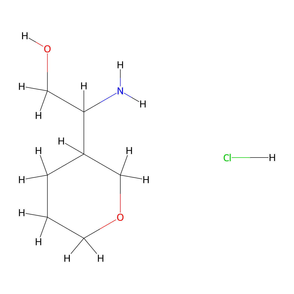 2-Amino-2-(oxan-3-yl)ethan-1-ol hydrochloride molecular structure, CAS 1909308-51-5