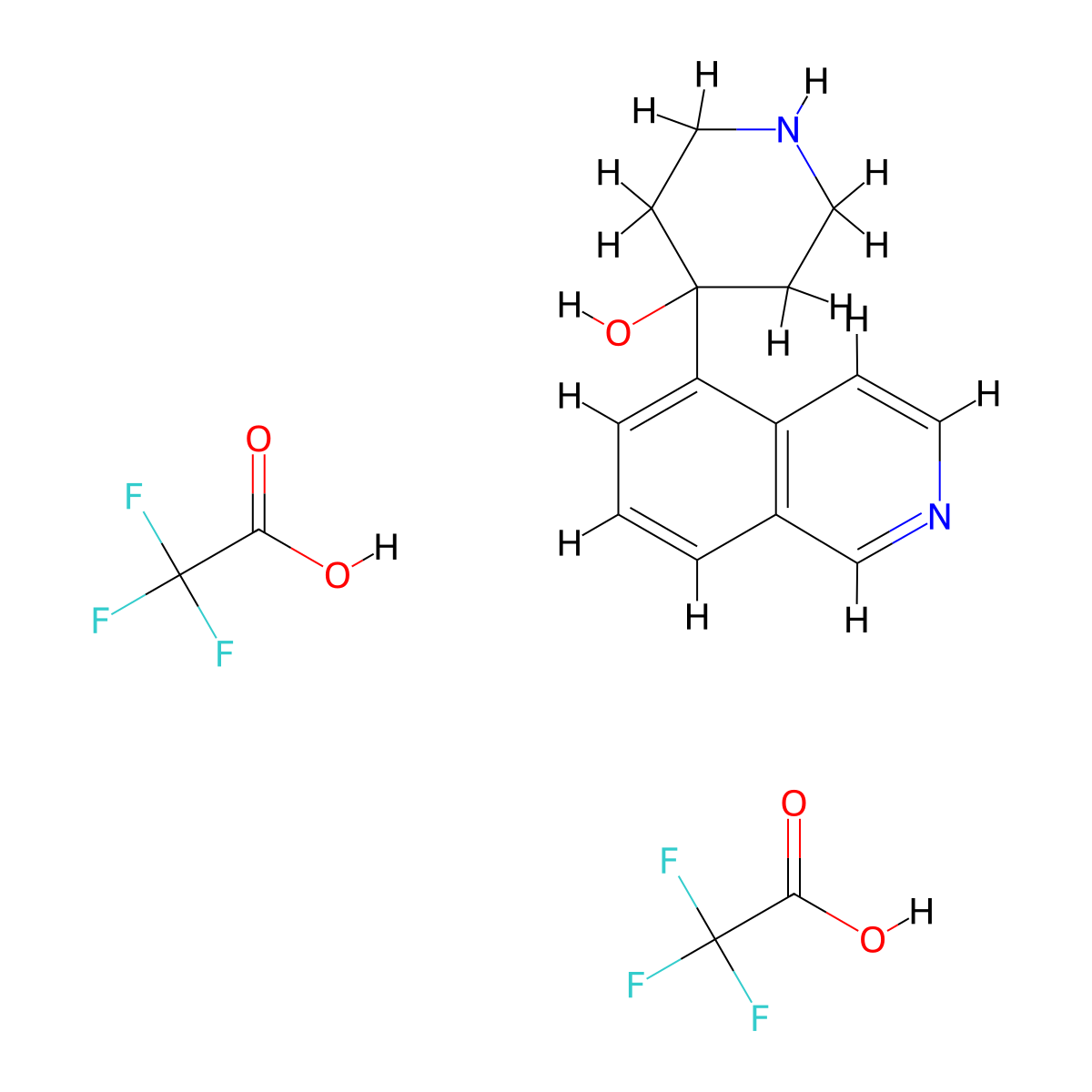 4-(Isoquinolin-5-yl)piperidin-4-ol; bis(trifluoroacetic acid) molecular structure, CAS 1909308-52-6