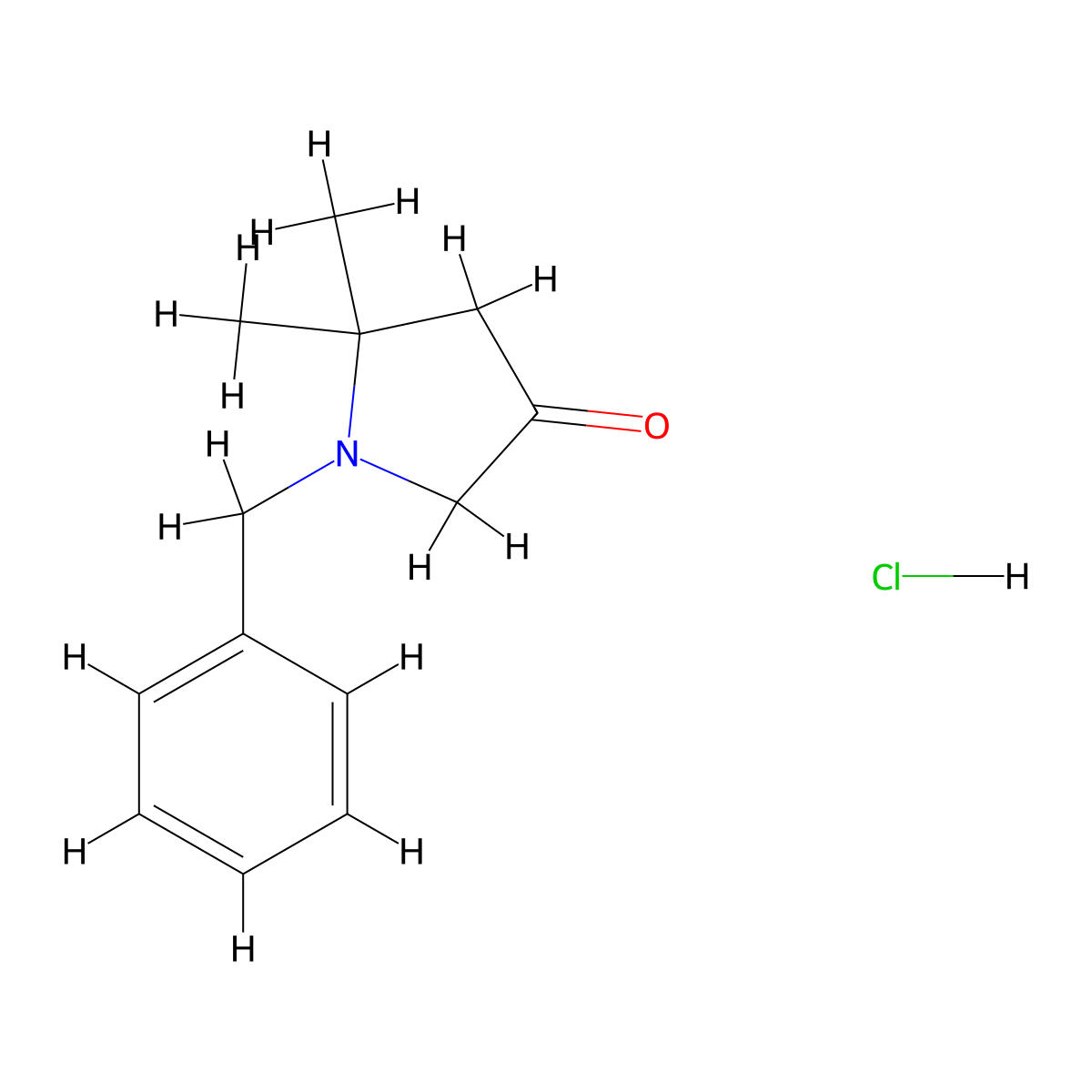 1-Benzyl-5,5-dimethylpyrrolidin-3-one hydrochloride molecular structure, CAS 1909308-53-7