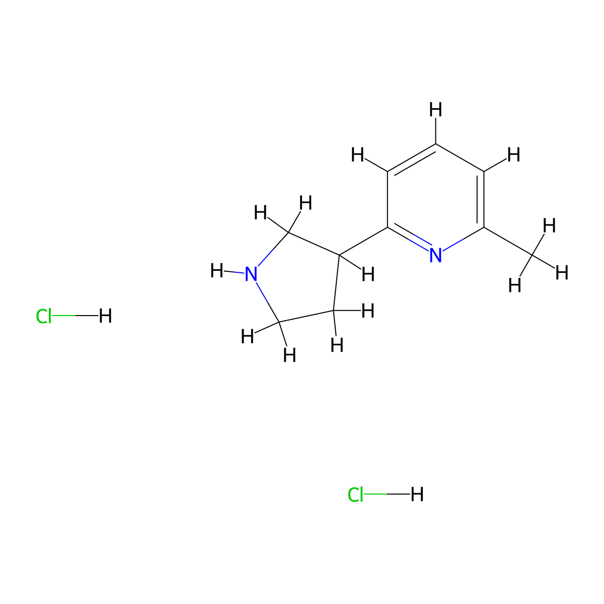 2-Methyl-6-(pyrrolidin-3-yl)pyridine dihydrochloride molecular structure, CAS 1909308-54-8