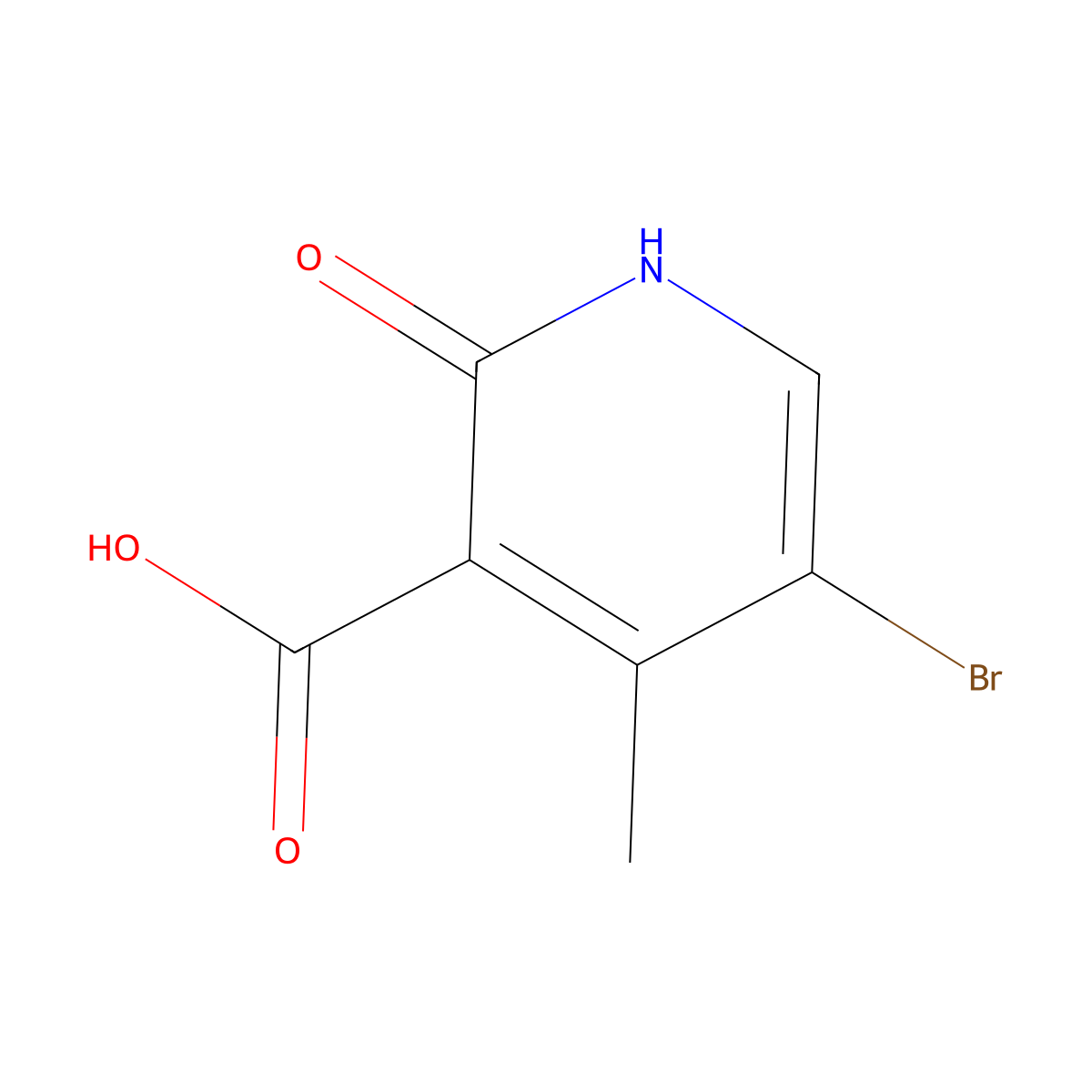 5-Bromo-2-hydroxy-4-methylpyridine-3-carboxylic acid molecular structure, CAS 1909308-56-0
