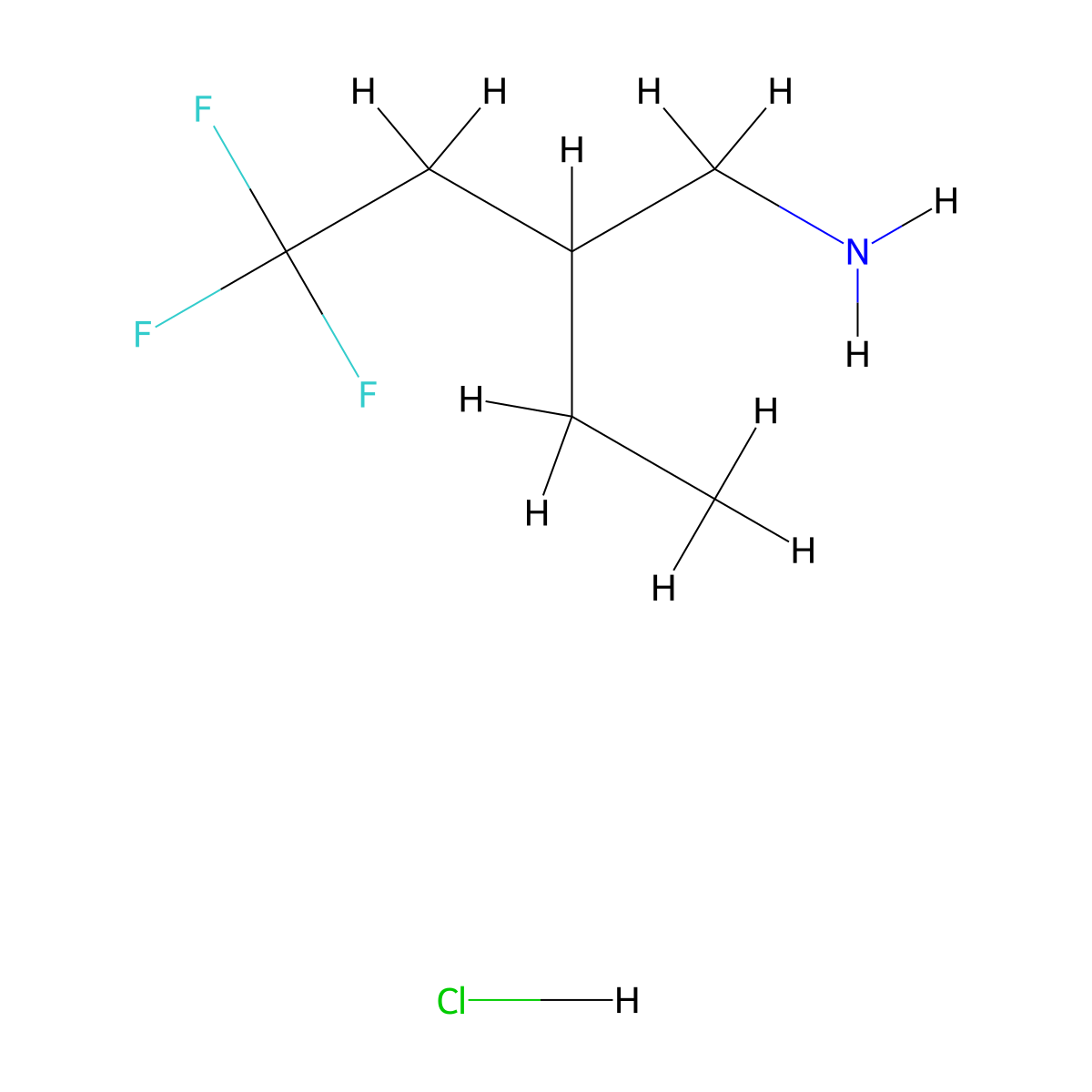 3-(Aminomethyl)-1,1,1-trifluoropentane hydrochloride molecular structure, CAS 1909308-57-1