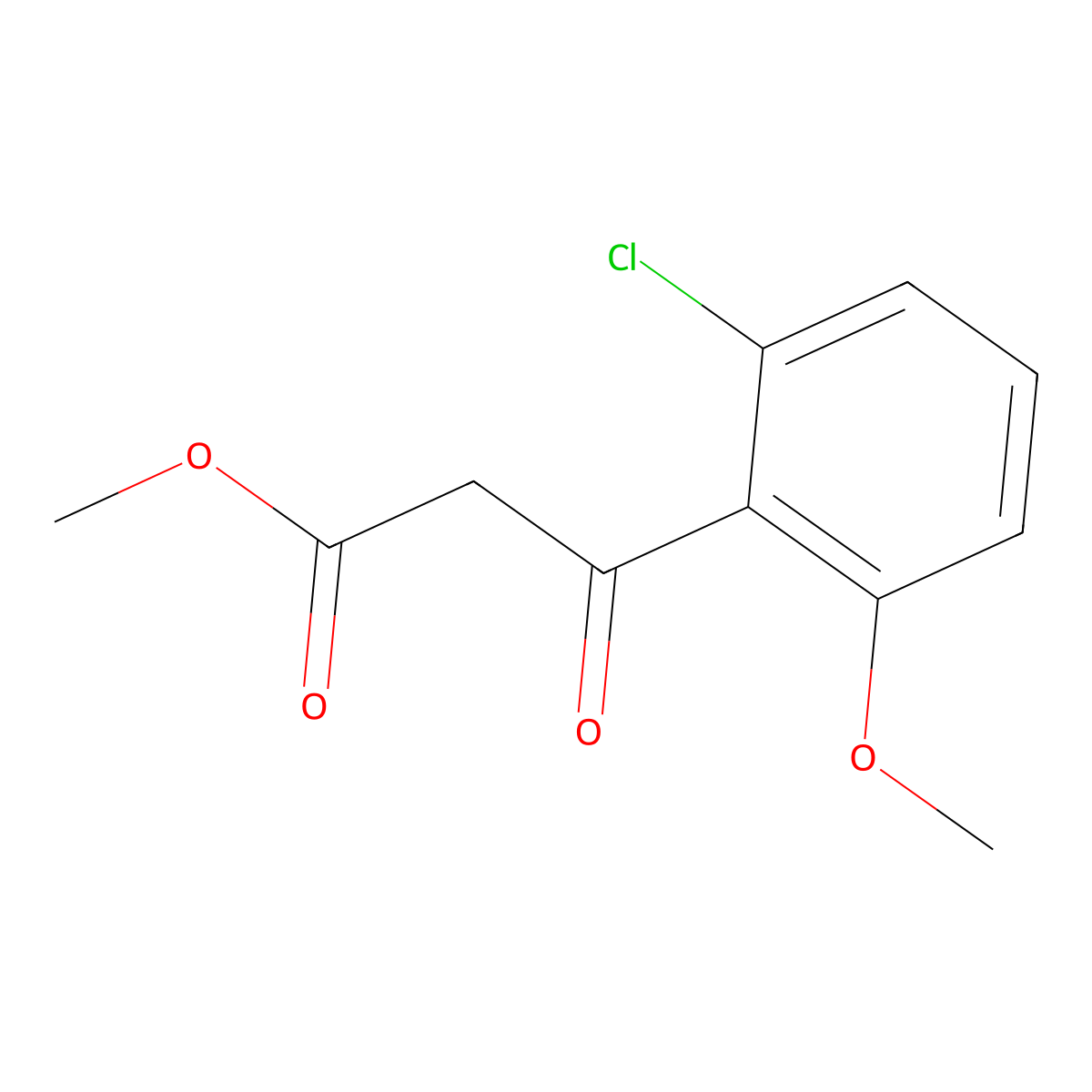 Methyl 3-(2-chloro-6-methoxyphenyl)-3-oxopropanoate molecular structure, CAS 1909308-67-3