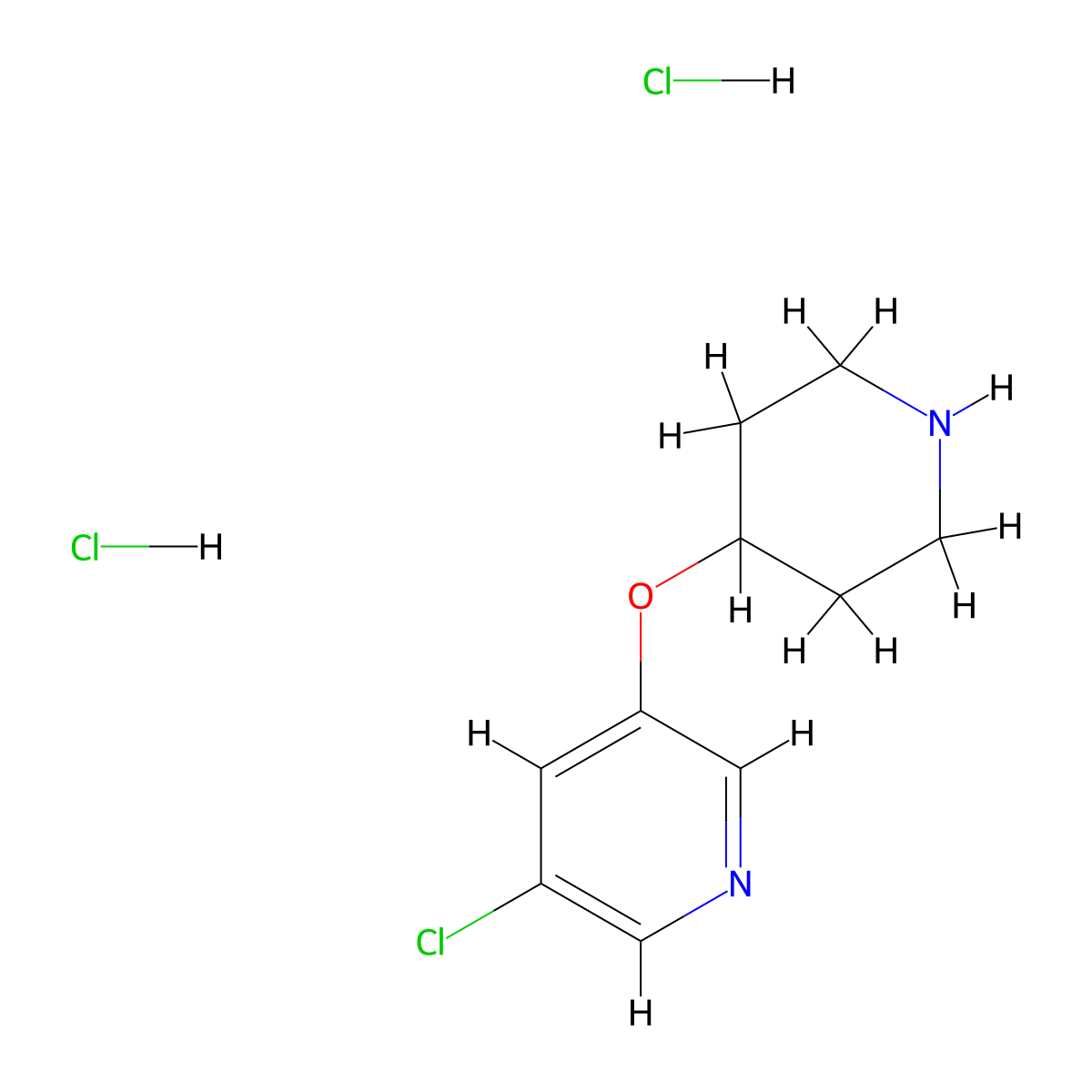 3-Chloro-5-(piperidin-4-yloxy)pyridine dihydrochloride molecular structure, CAS 1909308-74-2