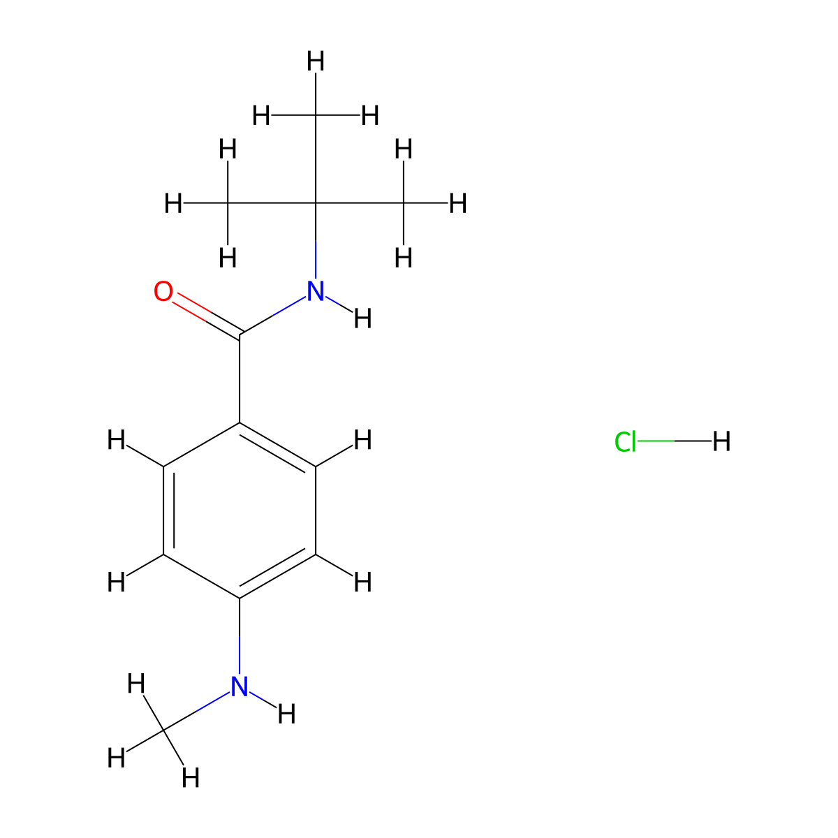 N-tert-butyl-4-(methylamino)benzamide hydrochloride molecular structure, CAS 1909308-83-3