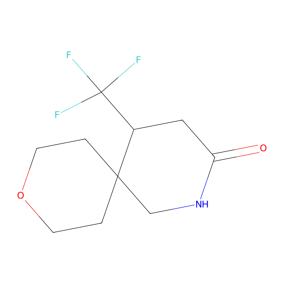 5-(Trifluoromethyl)-9-oxa-2-azaspiro[5.5]undecan-3-one molecular structure, CAS 1909308-87-7