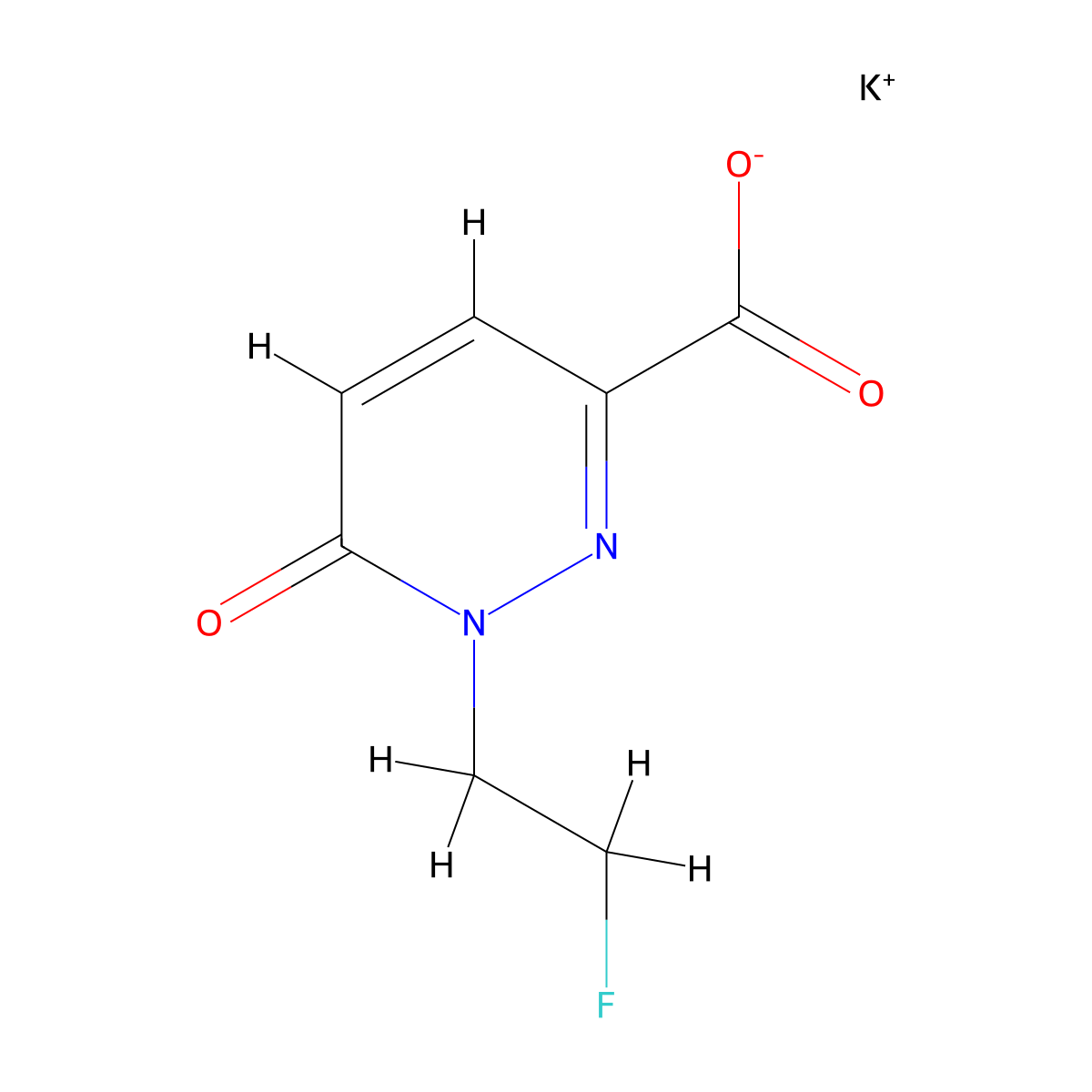 Potassium 1-(2-fluoroethyl)-6-oxo-1,6-dihydropyridazine-3-carboxylate molecular structure, CAS 1909308-94-6