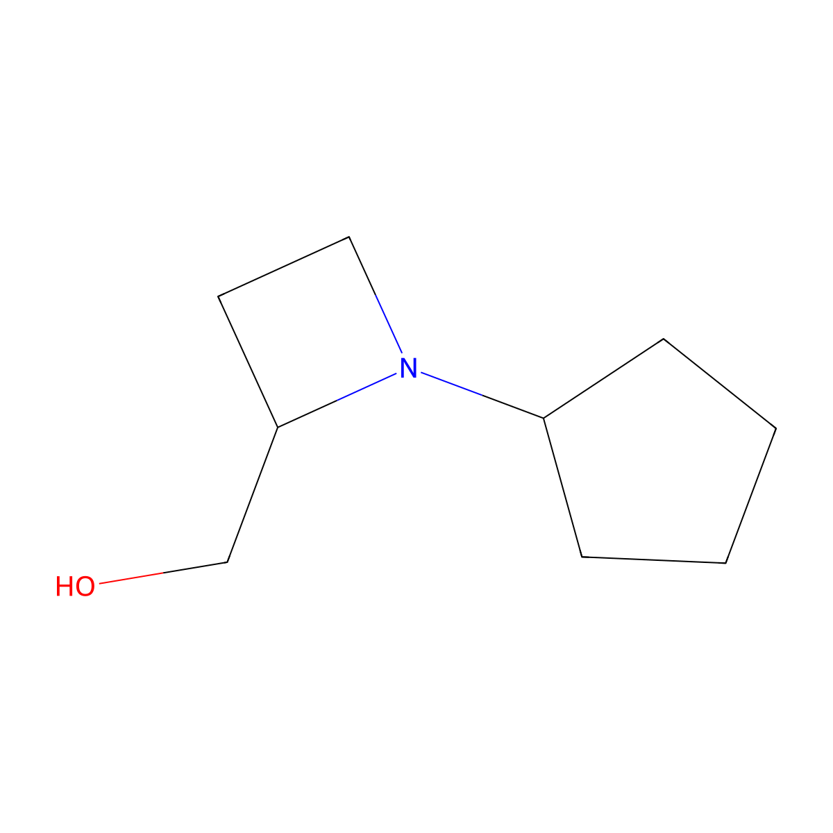 (1-Cyclopentylazetidin-2-yl)methanol molecular structure, CAS 1909308-96-8
