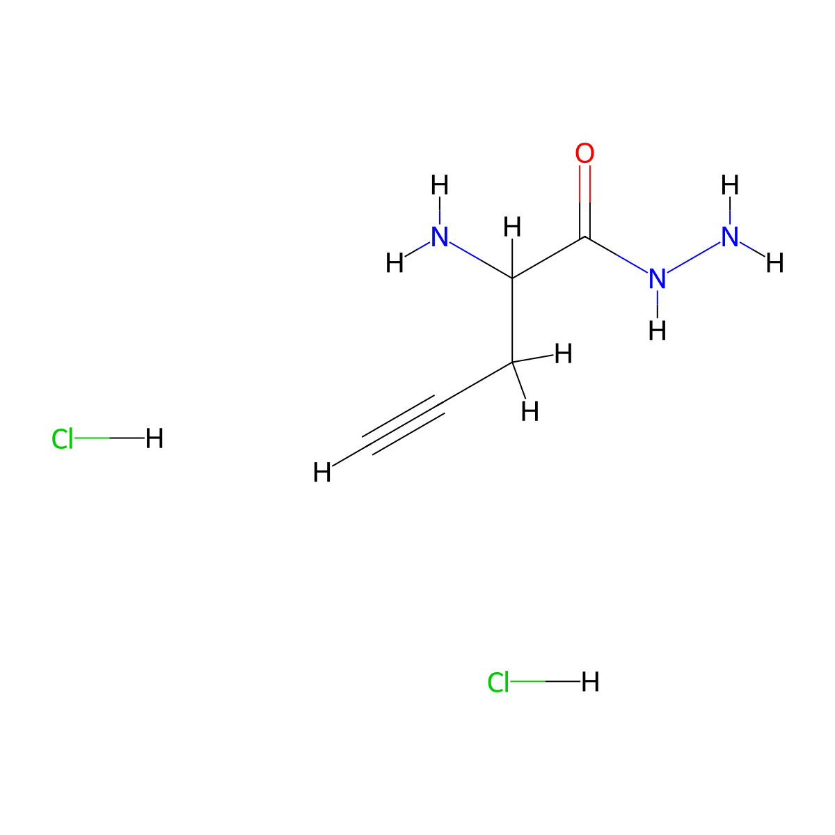 2-Aminopent-4-ynehydrazide dihydrochloride molecular structure, CAS 1909308-97-9
