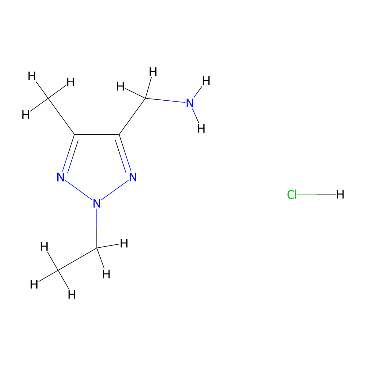 (2-ethyl-5-methyl-2H-1,2,3-triazol-4-yl)methanamine hydrochloride molecular structure, CAS 1909309-03-0