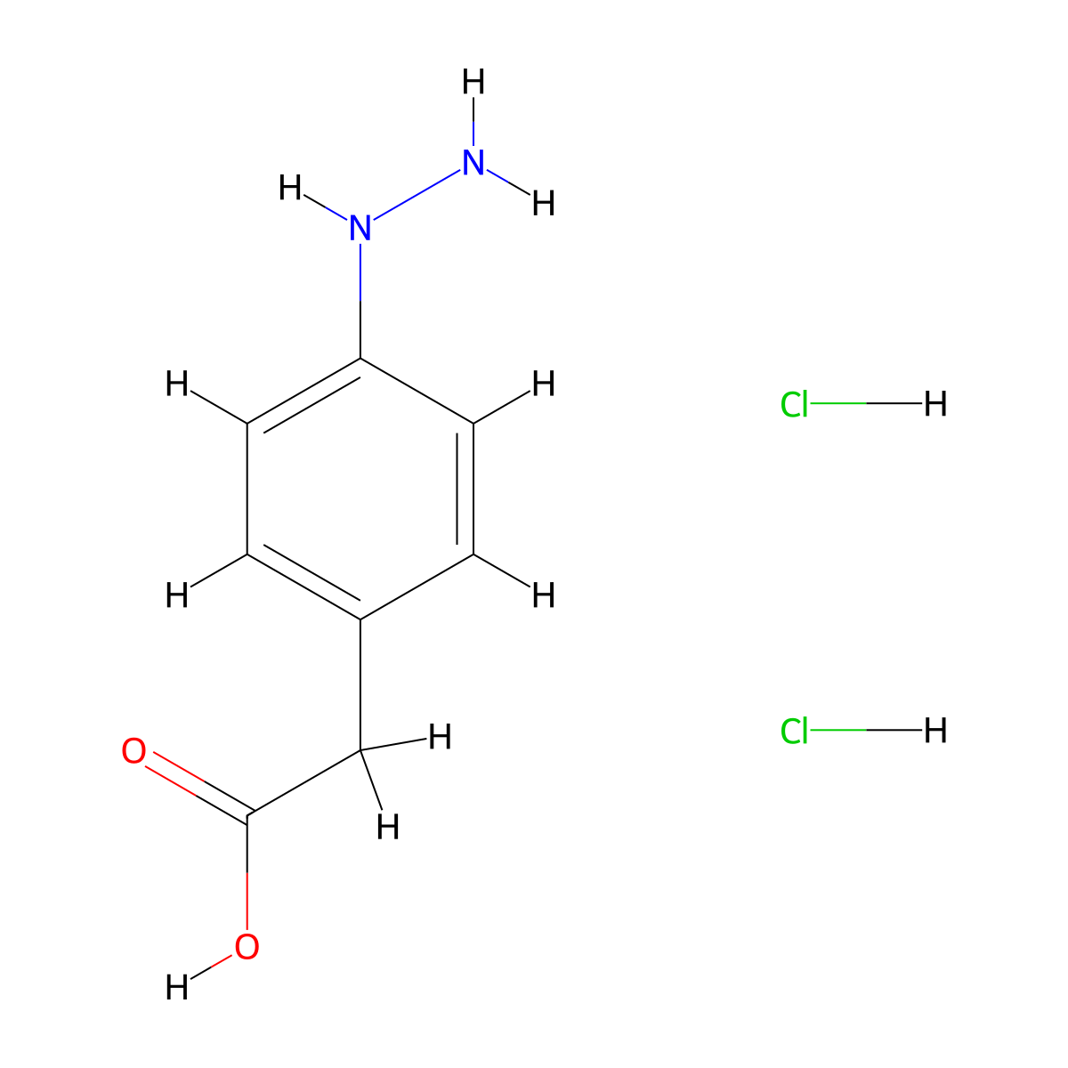 2-(4-Hydrazinylphenyl)acetic acid dihydrochloride molecular structure, CAS 1909309-05-2