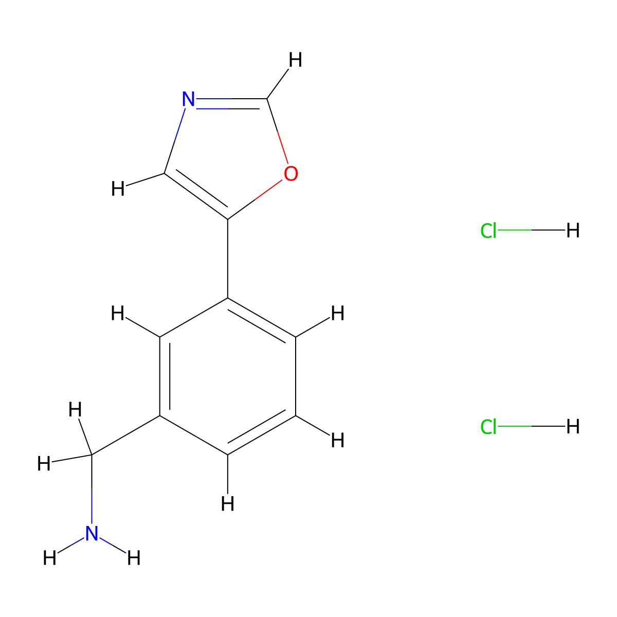 [3-(1,3-Oxazol-5-yl)phenyl]methanamine dihydrochloride molecular structure, CAS 1909309-09-6