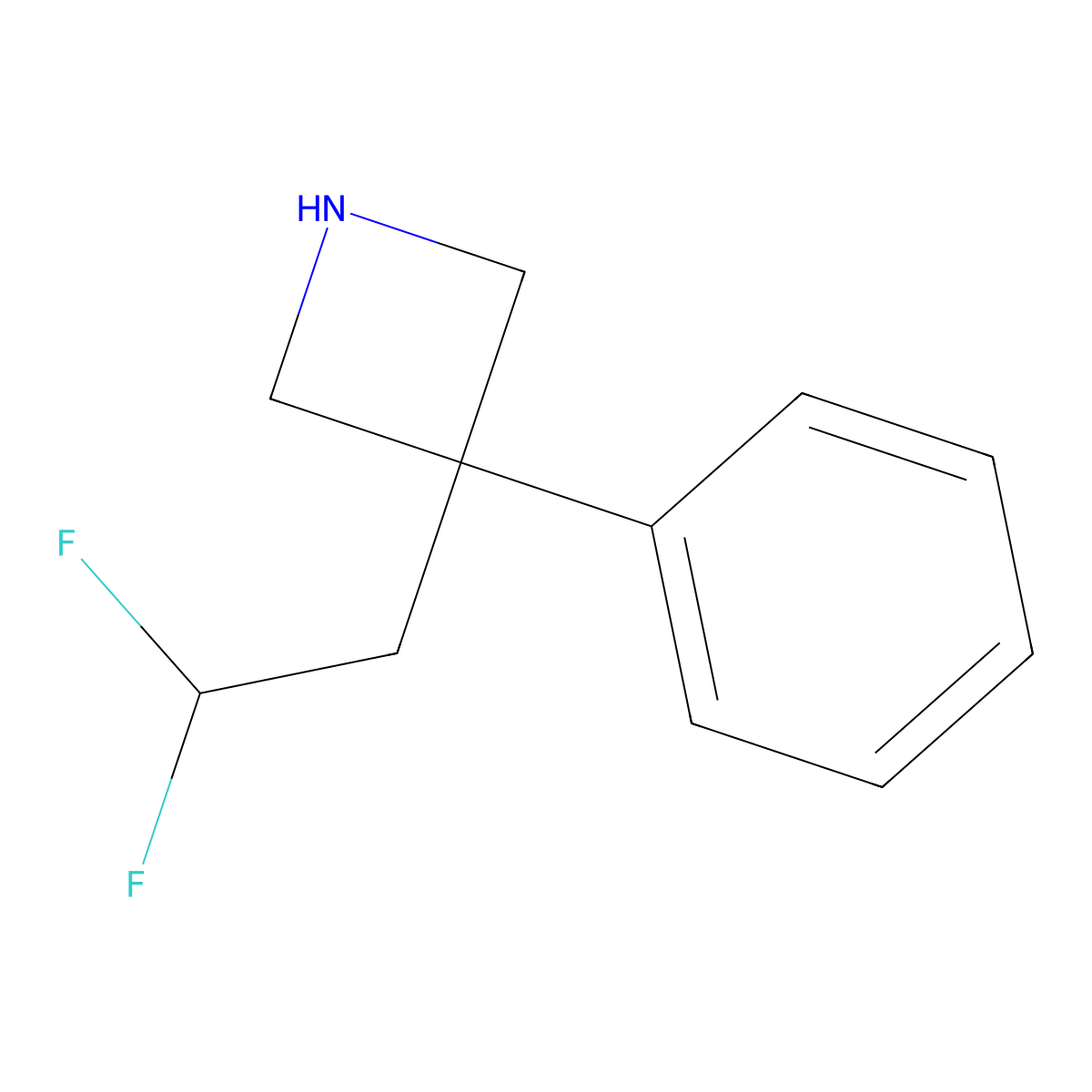 3-(2,2-Difluoroethyl)-3-phenylazetidine molecular structure, CAS 1909309-10-9