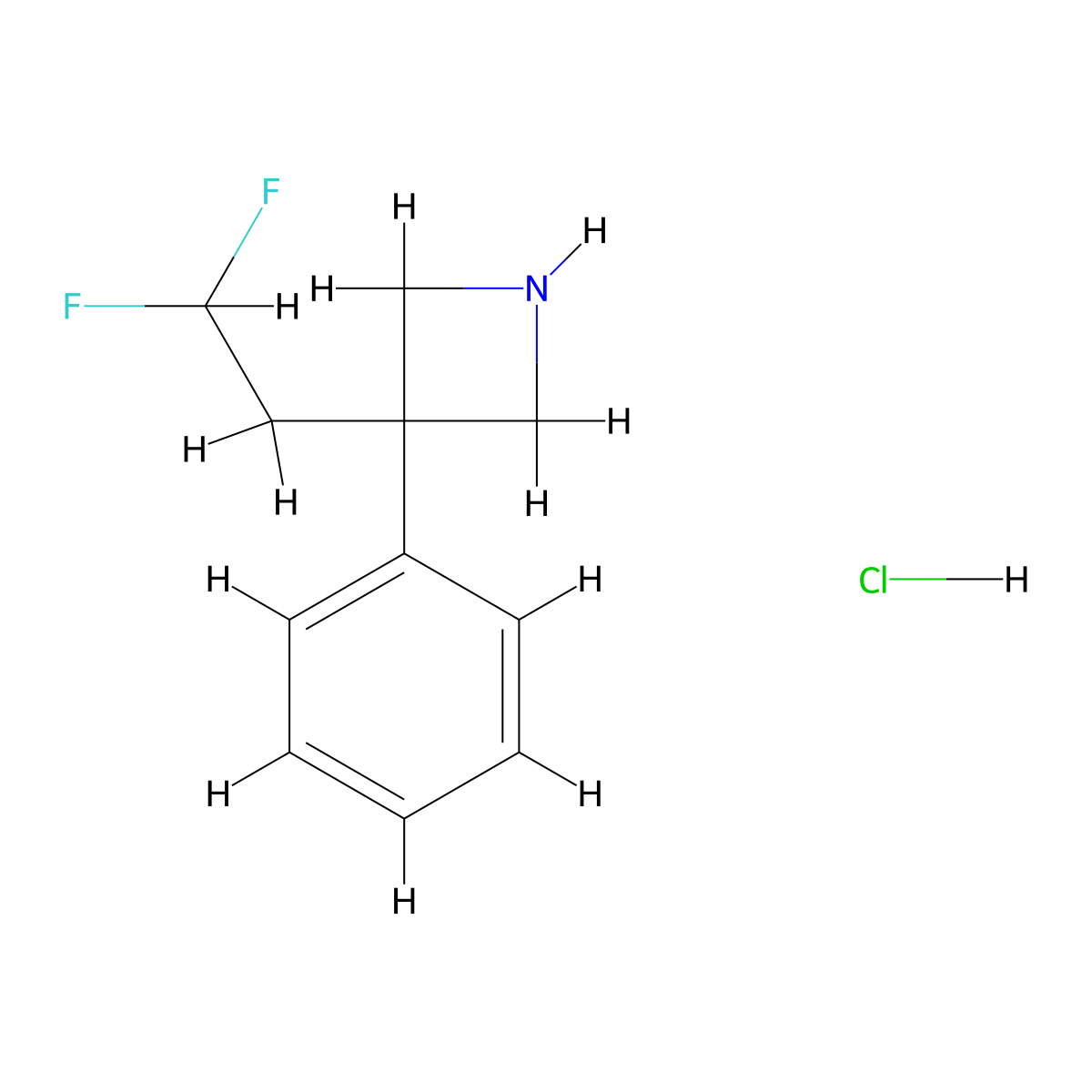 3-(2,2-Difluoroethyl)-3-phenylazetidine hydrochloride molecular structure, CAS 1909309-11-0