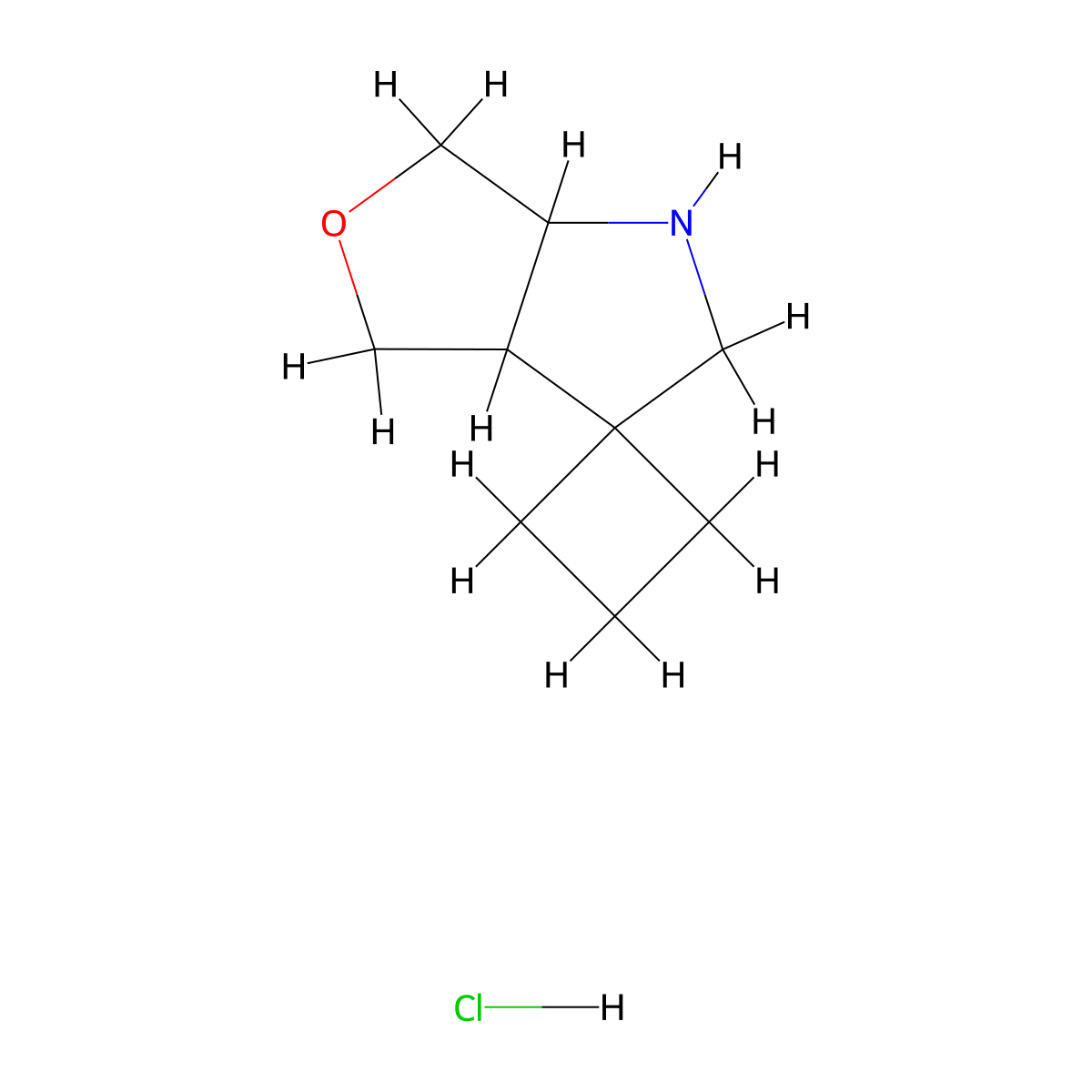 Hexahydrospiro[cyclobutane-1,3'-furo[3,4-b]pyrrole] hydrochloride molecular structure, CAS 1909309-13-2