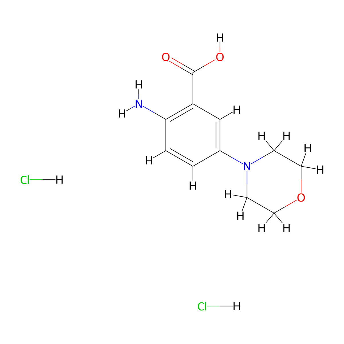 2-Amino-5-(morpholin-4-yl)benzoic acid dihydrochloride molecular structure, CAS 1909309-15-4