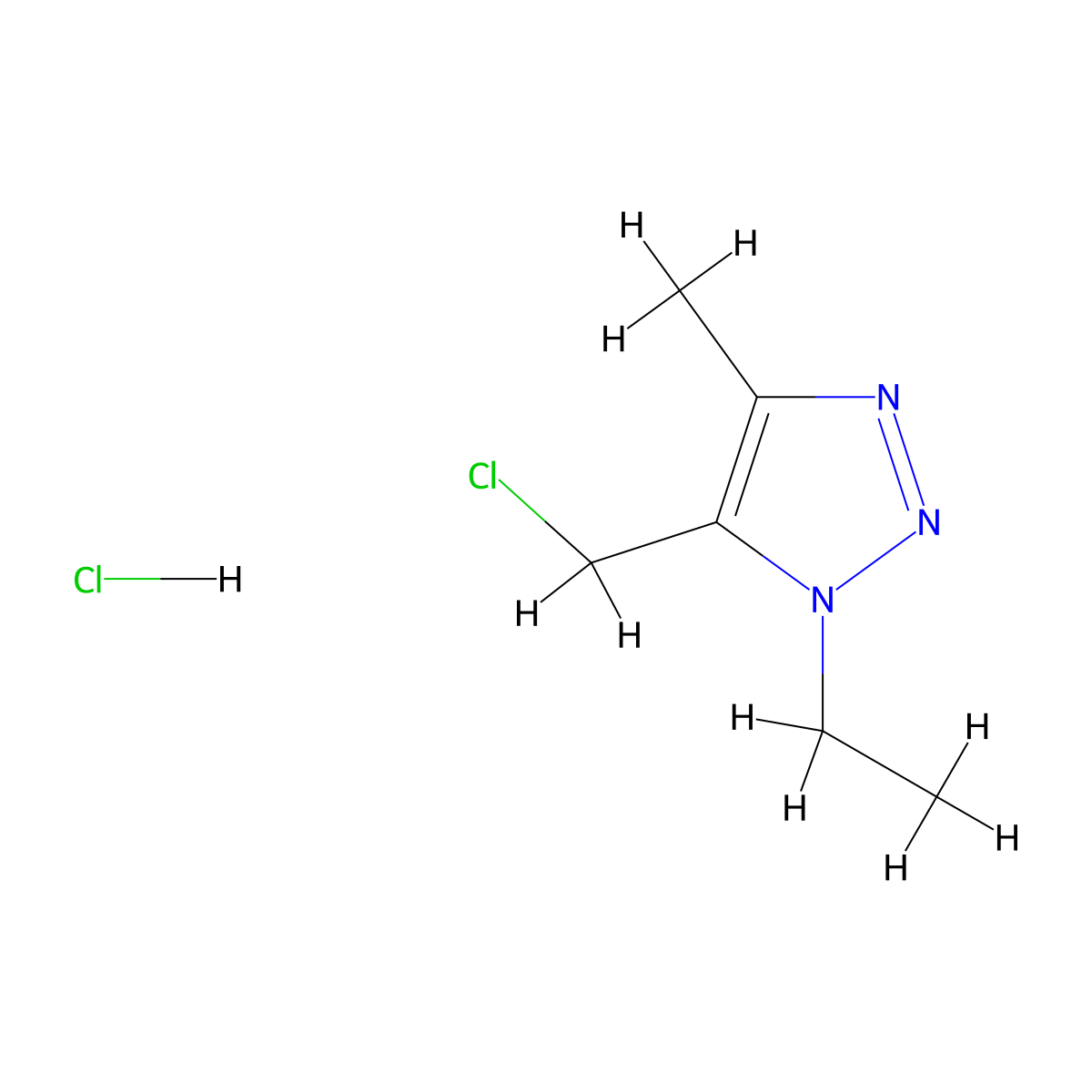5-(chloromethyl)-1-ethyl-4-methyl-1H-1,2,3-triazole hydrochloride molecular structure, CAS 1909309-17-6