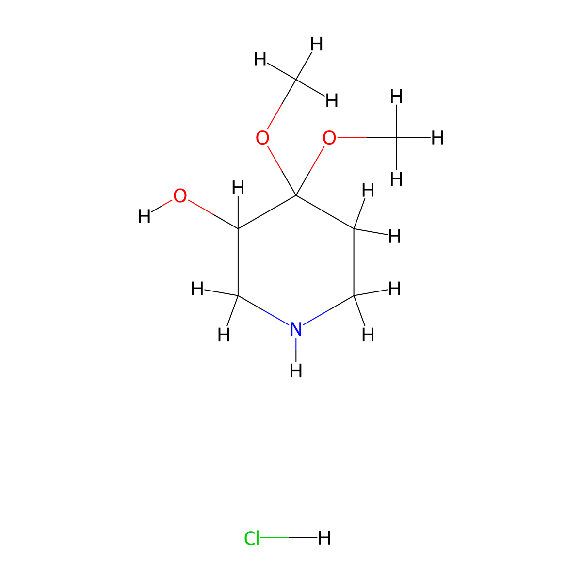 4,4-Dimethoxypiperidin-3-ol hydrochloride molecular structure, CAS 1909309-19-8