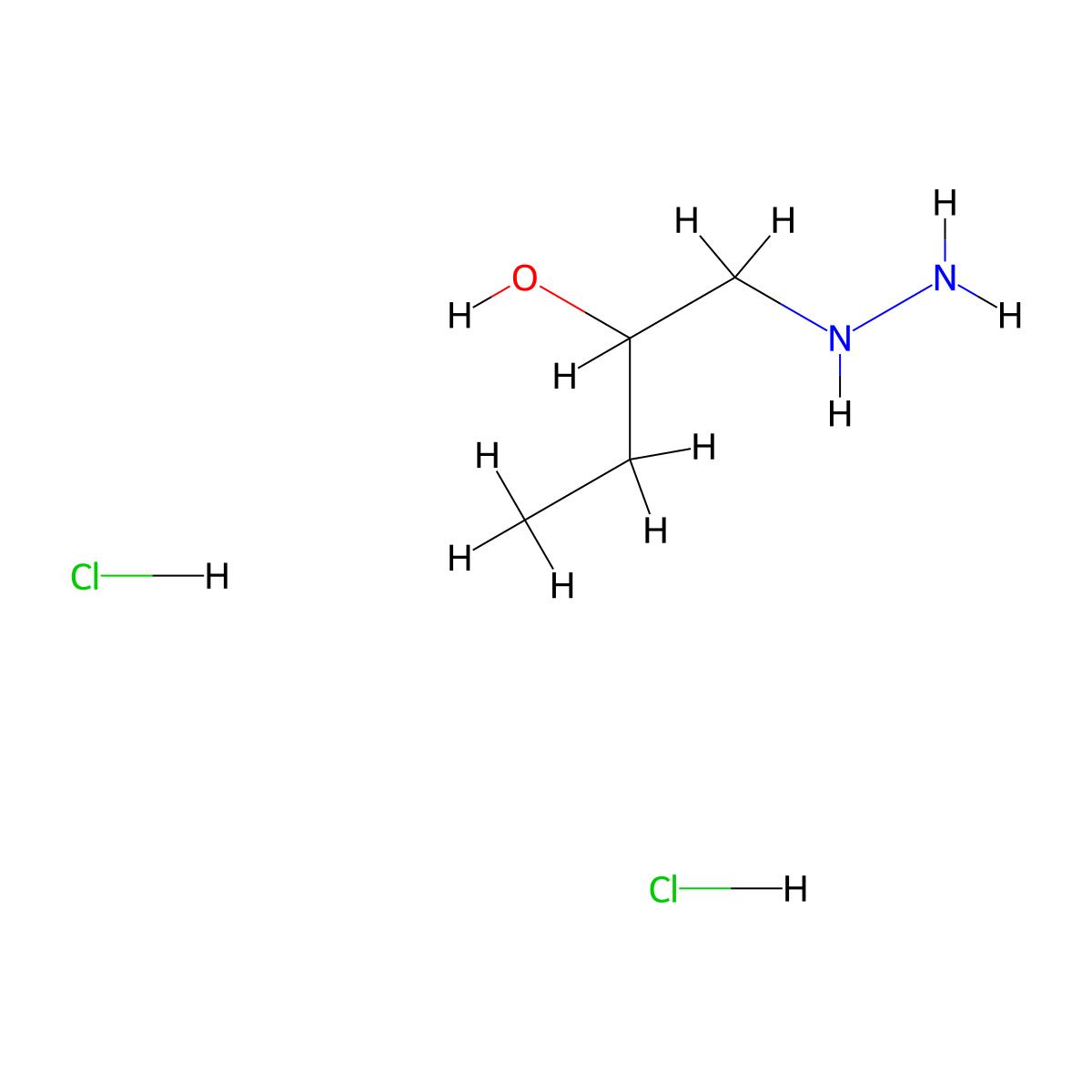 1-Hydrazinylbutan-2-ol dihydrochloride molecular structure, CAS 1909309-22-3