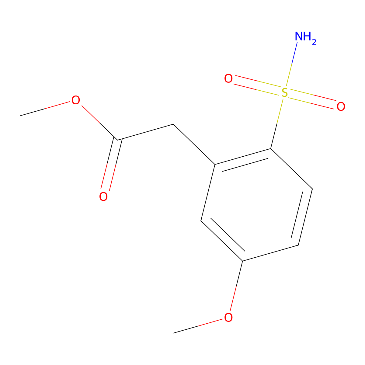 Methyl 2-(5-methoxy-2-sulfamoylphenyl)acetate molecular structure, CAS 1909309-31-4