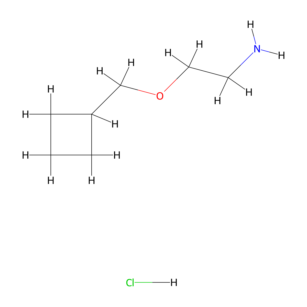 2-(Cyclobutylmethoxy)ethan-1-amine hydrochloride molecular structure, CAS 1909309-34-7