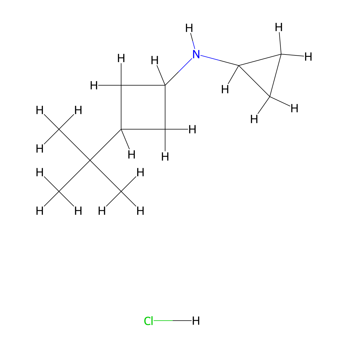3-tert-butyl-N-cyclopropylcyclobutan-1-amine hydrochloride molecular structure, CAS 1909309-37-0