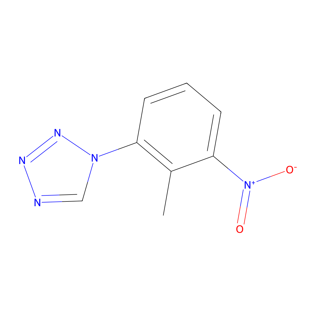 1-(2-methyl-3-nitrophenyl)-1H-1,2,3,4-tetrazole molecular structure, CAS 1909309-41-6