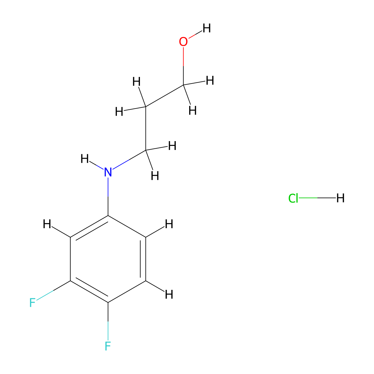 3-[(3,4-Difluorophenyl)amino]propan-1-ol hydrochloride molecular structure, CAS 1909309-43-8