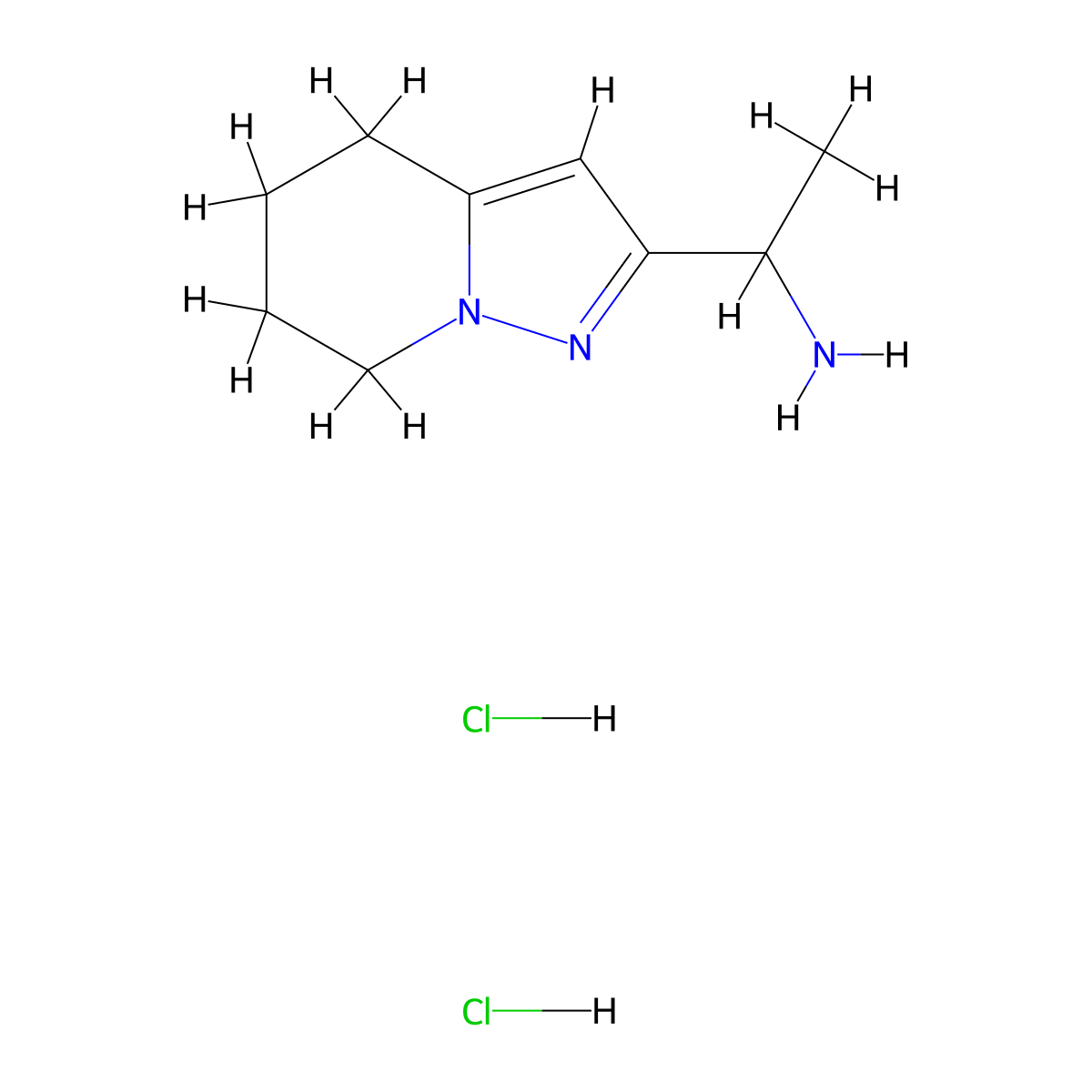 1-{4H,5H,6H,7H-pyrazolo[1,5-a]pyridin-2-yl}ethan-1-amine dihydrochloride molecular structure, CAS 1909309-44-9