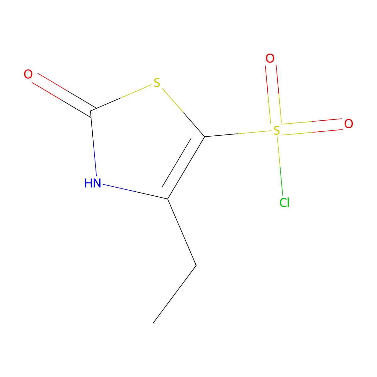 4-Ethyl-2-oxo-2,3-dihydro-1,3-thiazole-5-sulfonyl chloride molecular structure, CAS 1909309-45-0